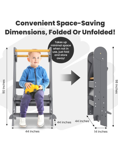 Torre de Cocina Plegable Creativia para Niños Pequeños 3 Alturas