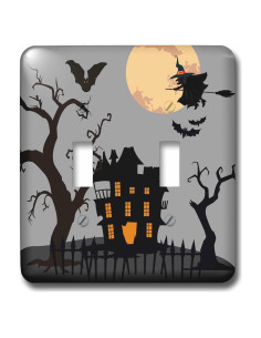 Cubierta de Interruptor de Luz 3dRose Halloween Murciélagos 12.7x11.43cm