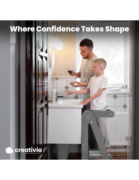 Torre de Cocina Plegable Creativia para Niños Pequeños 3 Alturas