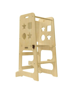 Escalera de Cocina Montessori Bedmoimo para Niños - Madera Natural