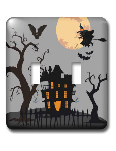 Cubierta de Interruptor de Luz 3dRose Halloween Murciélagos 12.7x11.43cm 2