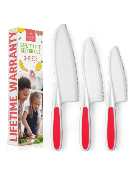Conjunto de cuchillos para niños Zulay Kitchen 3 piezas - seguro y divertido
