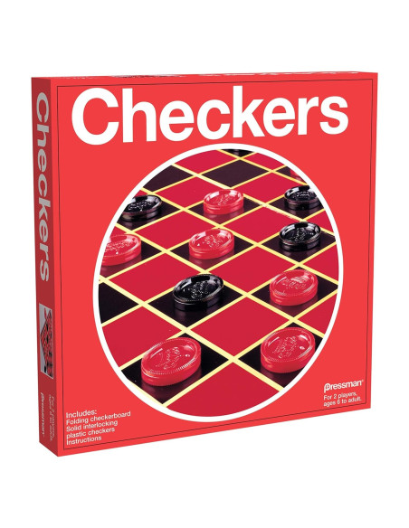 Juego de Damas Pressman - Tablero Plegable y Fichas 12.7 cm