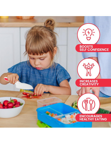 Conjunto de cuchillos para niños Zulay Kitchen 3 piezas - seguro y divertido