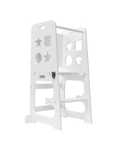 Escalera de cocina para niños Bedmoimo, blanca, 2 escalones