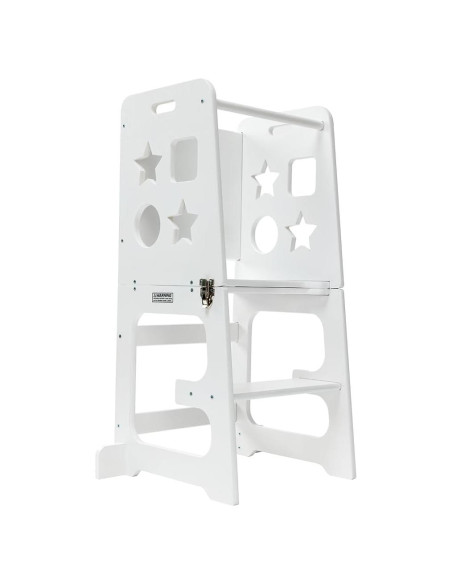 Escalera de cocina para niños Bedmoimo, blanca, 2 escalones