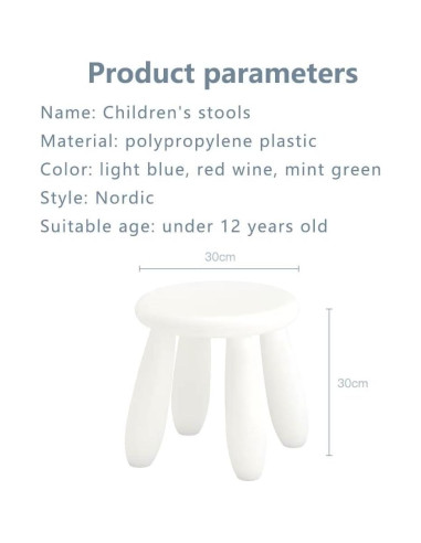 Taburete Infantil Soerreo Blanco 30 cm Resistente y Ligero