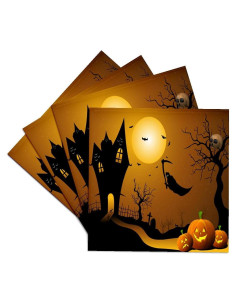 Posavasos Cerámica Halloween 3dRose Juego de 4 Calabazas