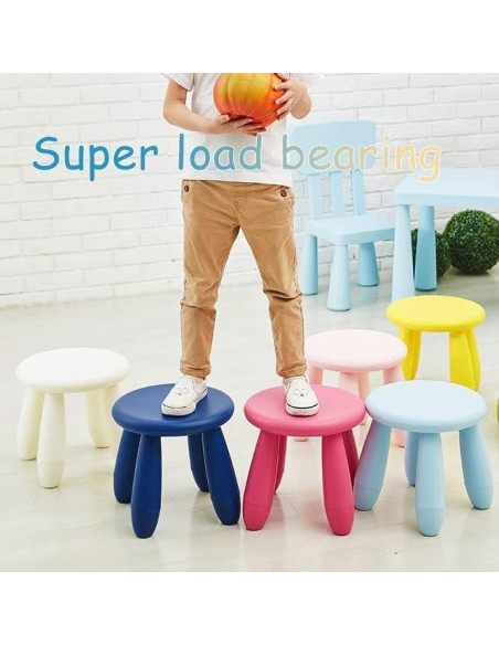 Taburete Infantil Soerreo Blanco 30 cm Resistente y Ligero