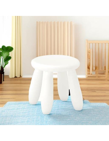 Taburete Infantil Soerreo Blanco 30 cm Resistente y Ligero