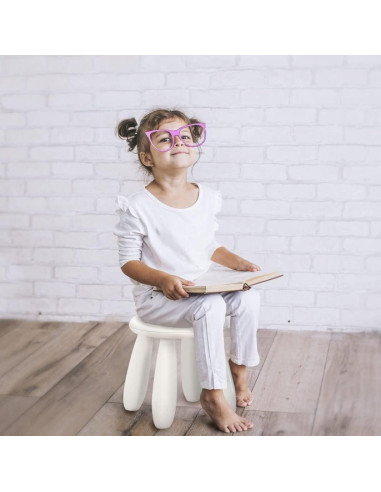 Taburete Infantil Soerreo Blanco 30 cm Resistente y Ligero