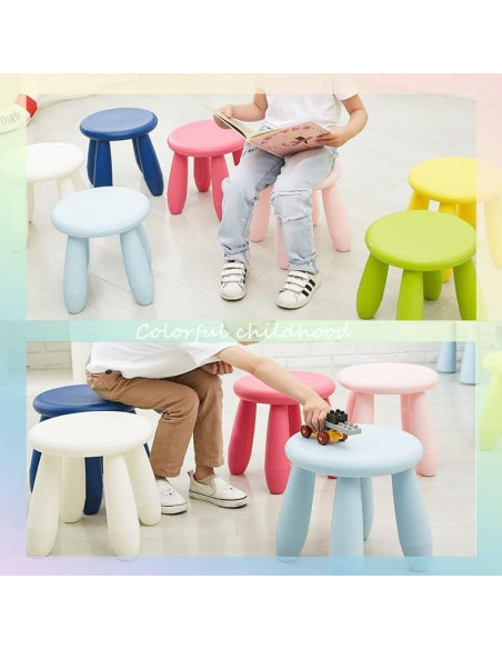 Taburete Infantil Soerreo Blanco 30 cm Resistente y Ligero