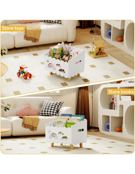 Estantería Montessori de Madera para Niños con Divisores Ajustables