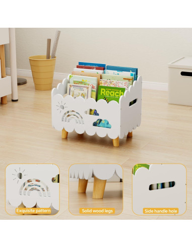 Estantería Montessori de Madera para Niños con Divisores Ajustables