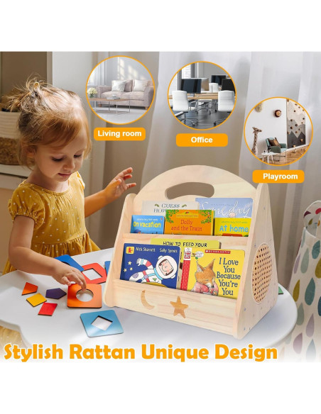 Estantería Montessori Doble Cara CMINAUS para Niños 43x40x33cm