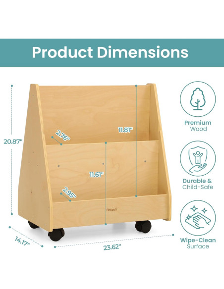 Estantería Montessori Bateso Doble Cara para Niños 62x39cm