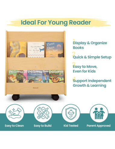 Estantería Montessori Bateso Doble Cara para Niños 62x39cm