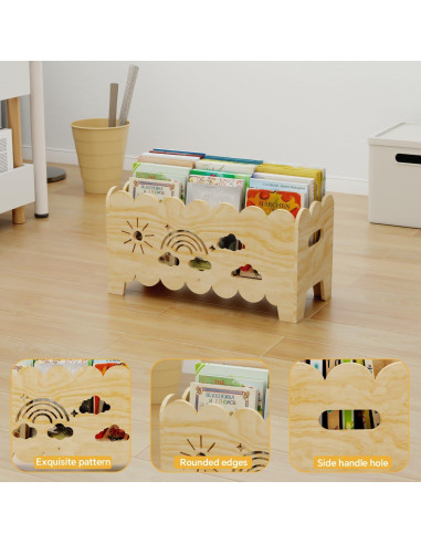 Estantería Montessori de Madera para Niños - Librero Infantil
