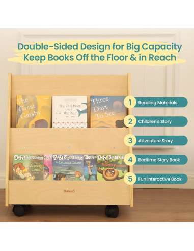 Estantería Montessori Bateso Doble Cara para Niños 62x39cm