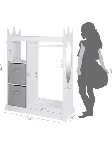 Armario de Juego para Niños UTEX con Espejo y Almacenamiento