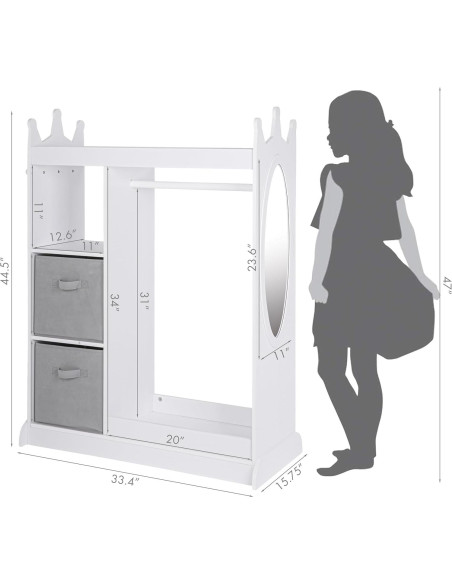 Armario de Juego para Niños UTEX con Espejo y Almacenamiento