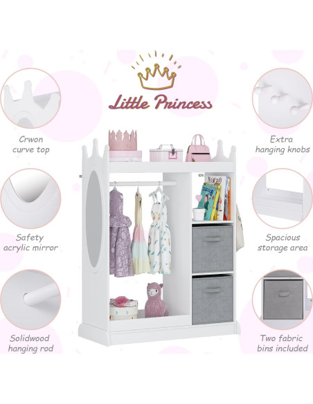 Armario de Juego para Niños UTEX con Espejo y Almacenamiento