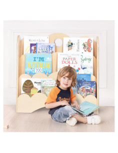 Estantería de Madera KRAND 3 Niveles para Niños - Librero Montessori