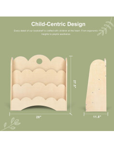 Estantería de Madera KRAND 3 Niveles para Niños - Librero Montessori 2