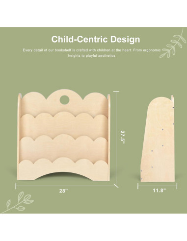 Estantería de Madera KRAND 3 Niveles para Niños - Librero Montessori