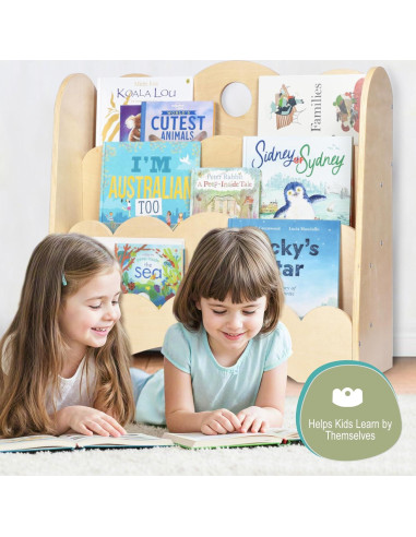 Estantería de Madera KRAND 3 Niveles para Niños - Librero Montessori