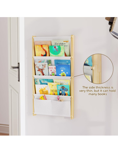 Estantería de Pared para Niños BPMFDTNL 4 Niveles Madera Blanca