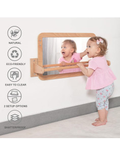 Espejo Irrompible Montessori Bolocon 2-en-1 para Bebés 40x60cm 2