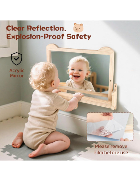 Espejo Montessori Wisreach con Barra Ajustable para Bebés