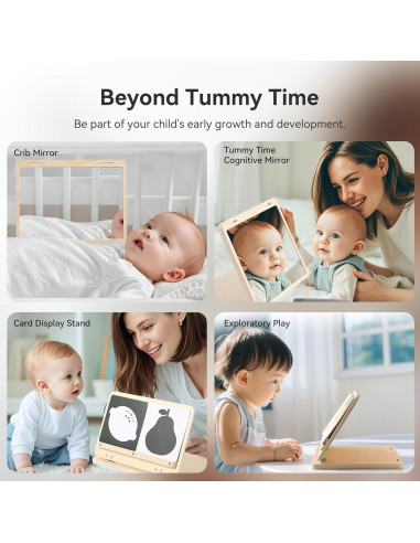 Set de Juego Tummy Time IEATFO con Espejo y Tarjetas Educativas