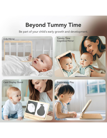 Set de Juego Tummy Time IEATFO con Espejo y Tarjetas Educativas