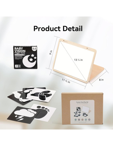 Set de Juego Tummy Time IEATFO con Espejo y Tarjetas Educativas