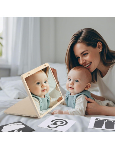Set de Juego Tummy Time IEATFO con Espejo y Tarjetas Educativas