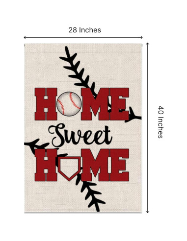 Bandera de Jardín Doble Cara LUIVU 28x40 cm Béisbol Decorativa