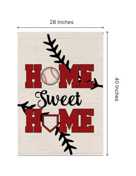 Bandera de Jardín Doble Cara LUIVU 28x40 cm Béisbol Decorativa