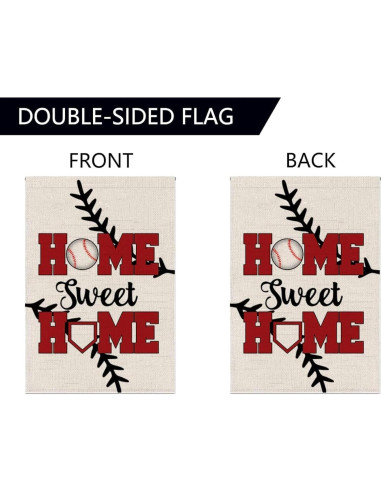 Bandera de Jardín Doble Cara LUIVU 28x40 cm Béisbol Decorativa