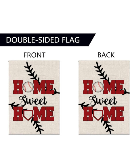 Bandera de Jardín Doble Cara LUIVU 28x40 cm Béisbol Decorativa