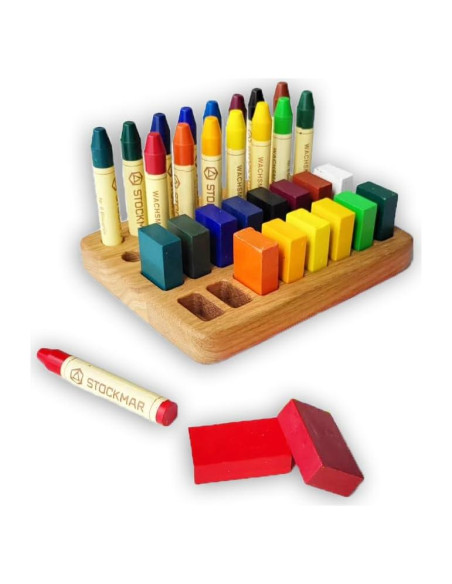 Soporte de Crayones de Madera Waldorf para 16 Crayones Stockmar