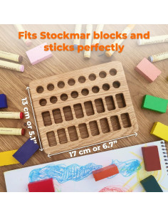 Soporte de Crayones de Madera Waldorf para 16 Crayones Stockmar 2