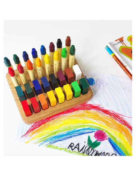 Soporte de Crayones de Madera Waldorf para 16 Crayones Stockmar
