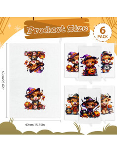 Juego de 6 Toallas de Cocina Halloween Vaca ElasignShopo 40x60cm 2
