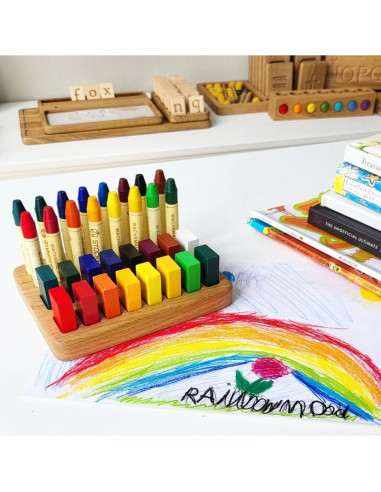 Soporte de Crayones de Madera Waldorf para 16 Crayones Stockmar