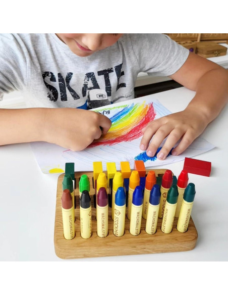 Soporte de Crayones de Madera Waldorf para 16 Crayones Stockmar