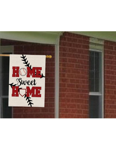 Bandera de Jardín Doble Cara LUIVU 28x40 cm Béisbol Decorativa