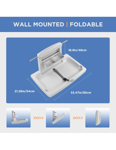 Estación de Cambio de Bebé Plegable Montada en Pared HDPE