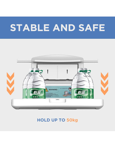 Estación de Cambio de Bebé Plegable Montada en Pared HDPE